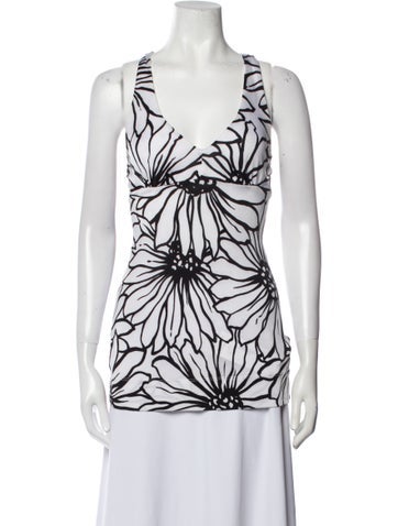 Clips Tops Printed V-Neck Top S