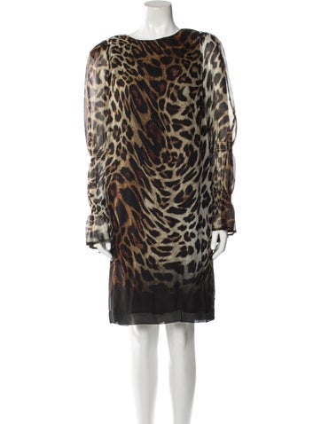 Clips Dresses Animal Print Knee-Length Dress M