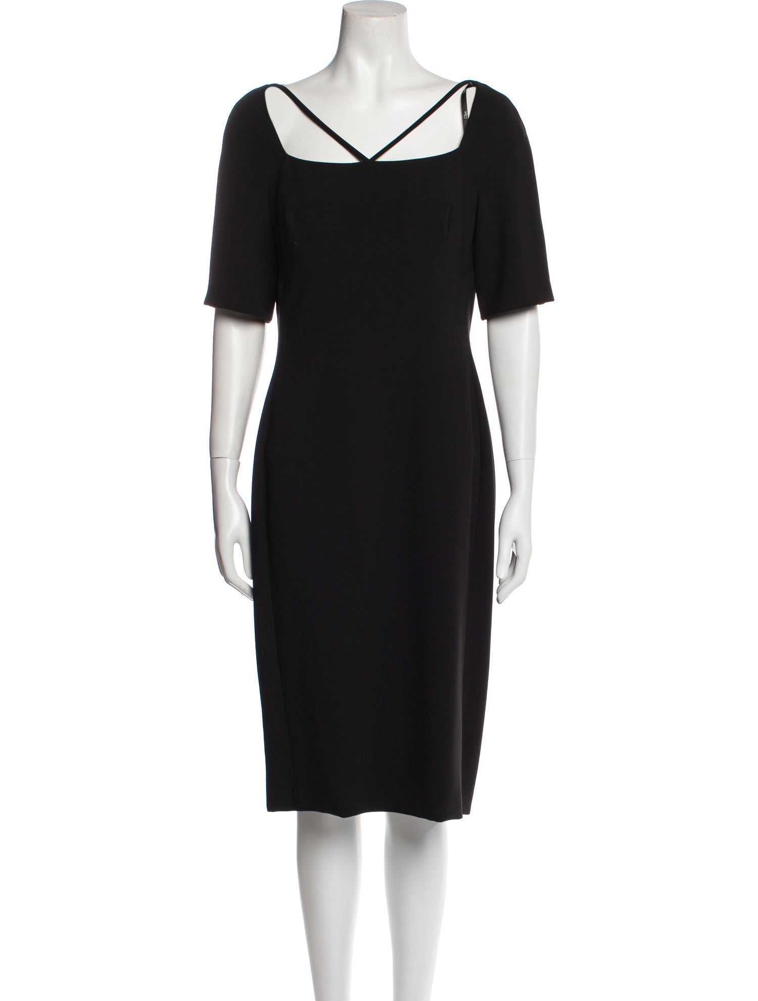 Clips Square Neckline Midi Length Dress