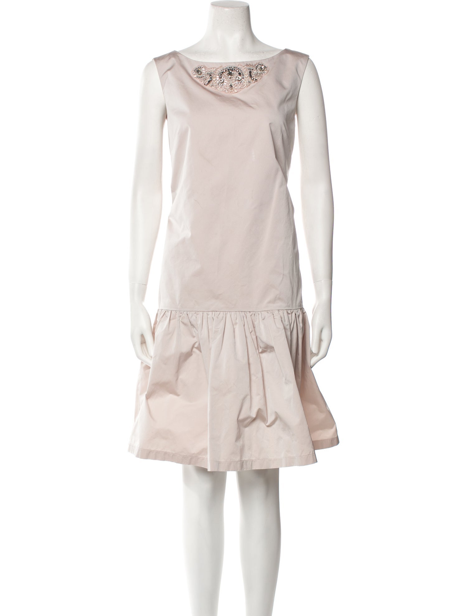 Clips Bateau Neckline Knee-Length Dress