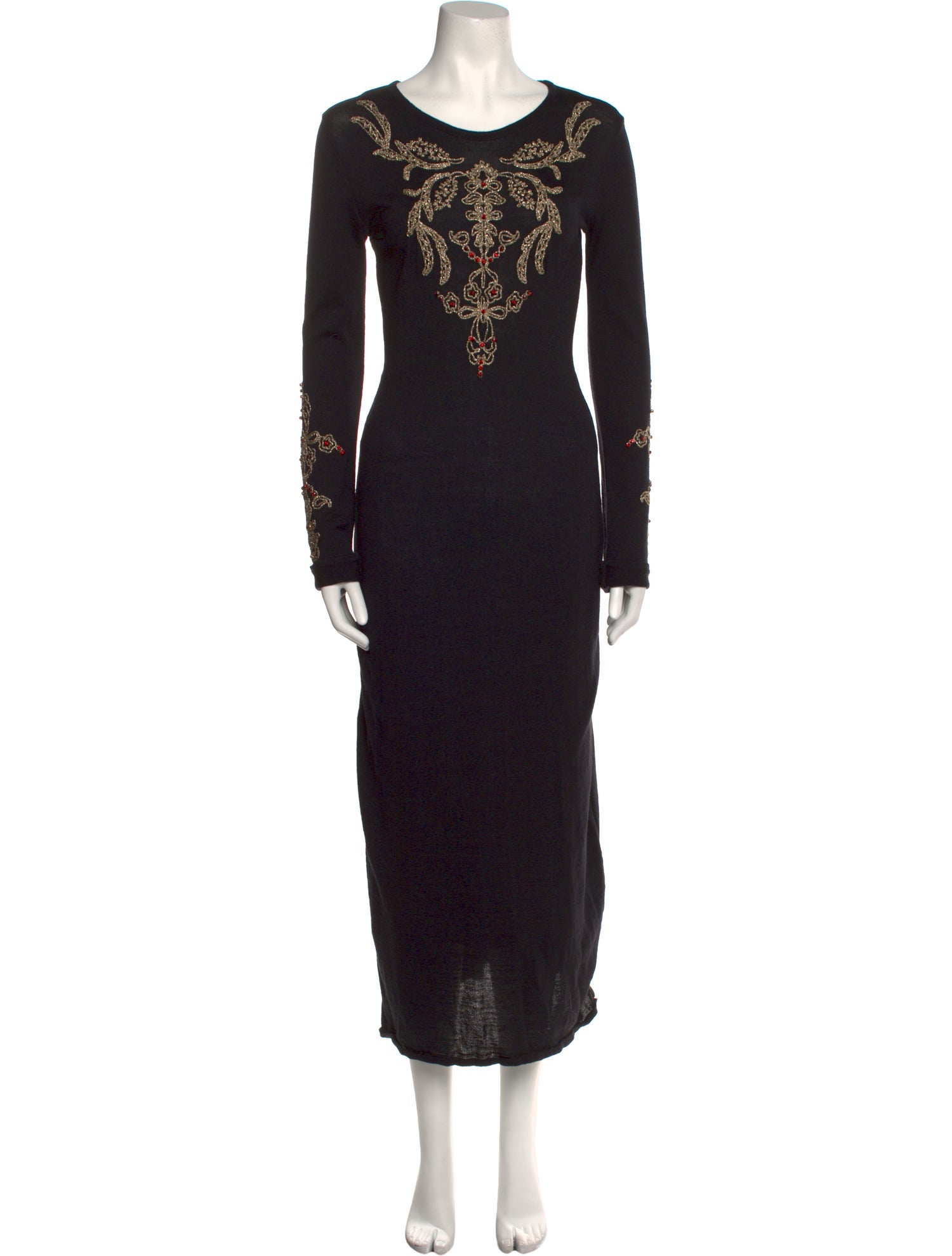 Clips Scoop Neck Long Dress