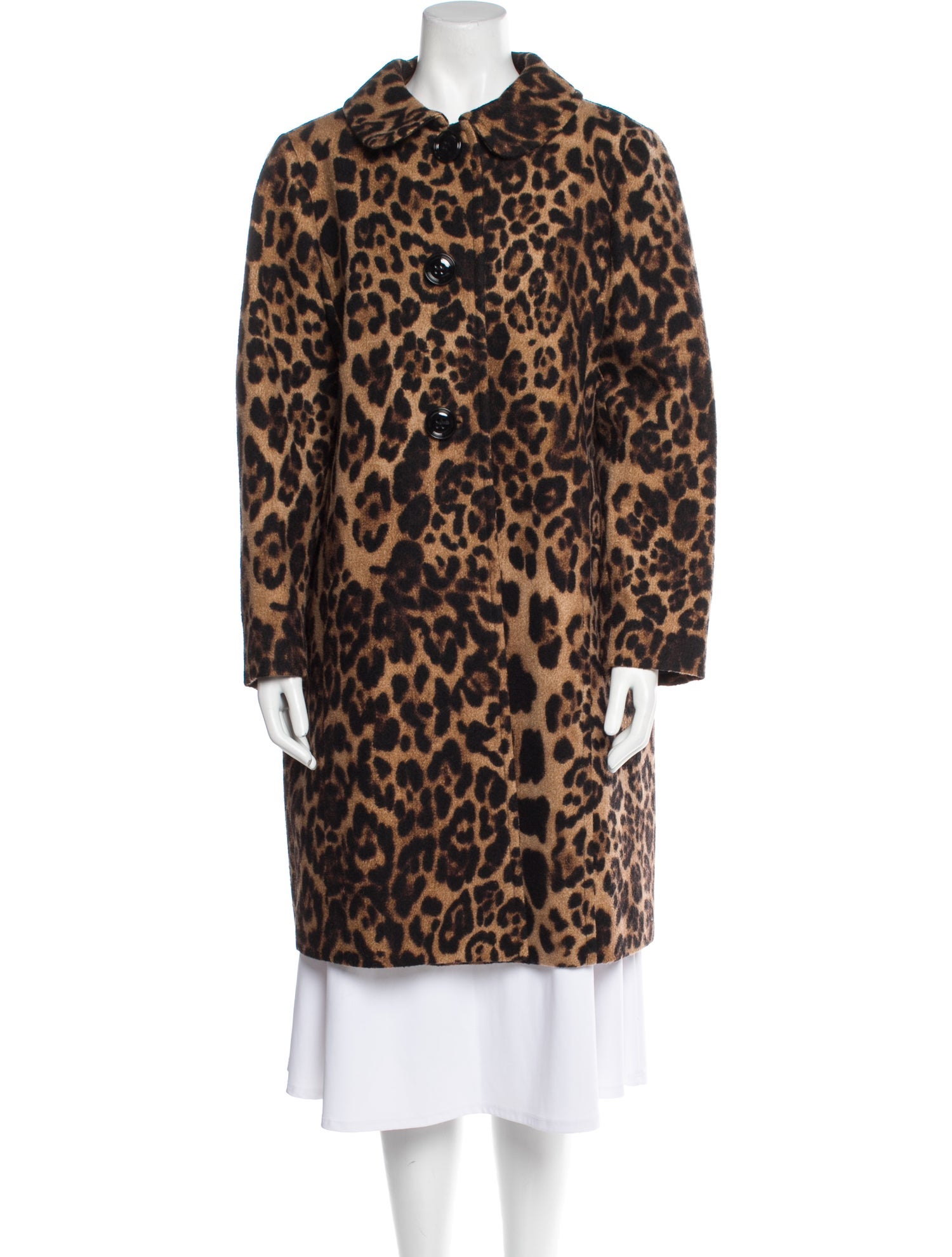 Clips Wool Animal Print Faux Fur Coat