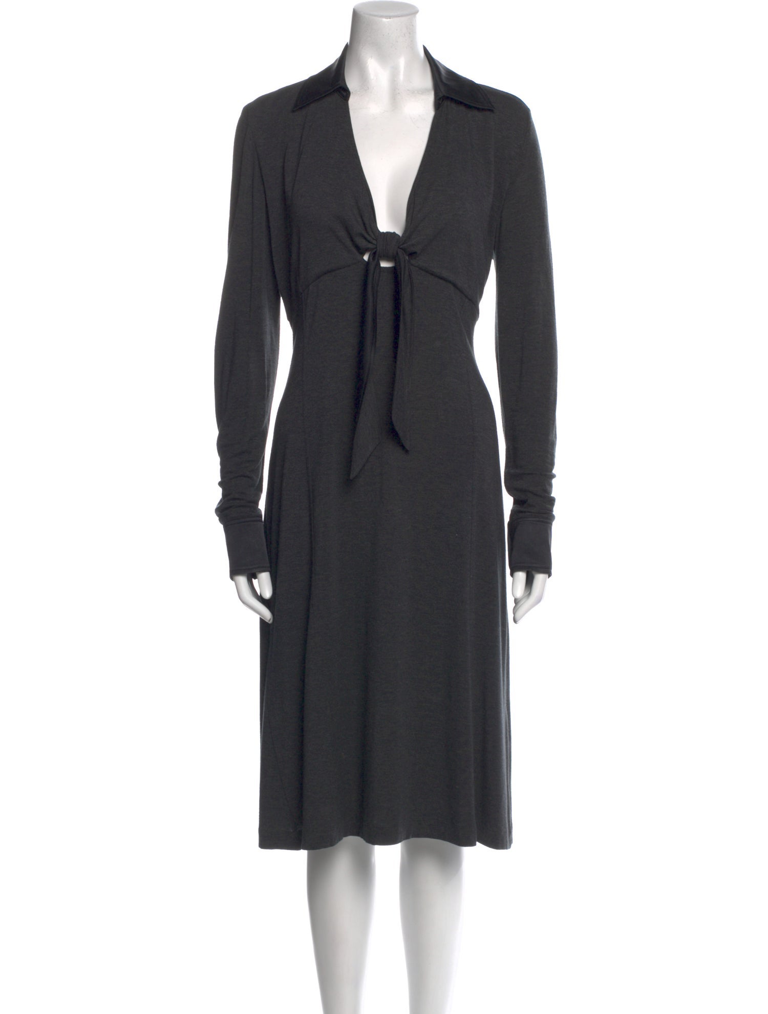 Clips V-Neck Midi Length Dress