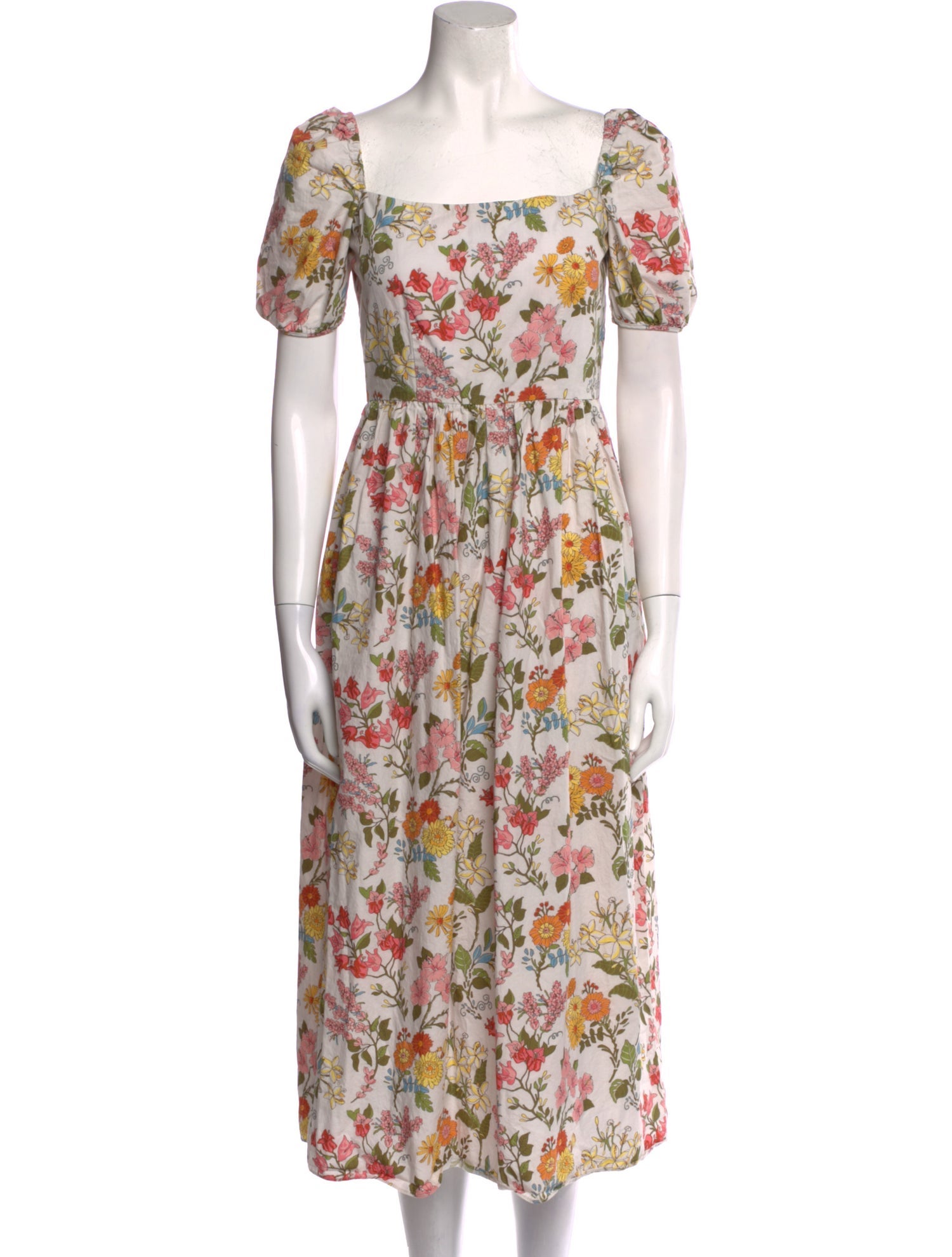 Coco Shop Floral Print Midi Length Dress