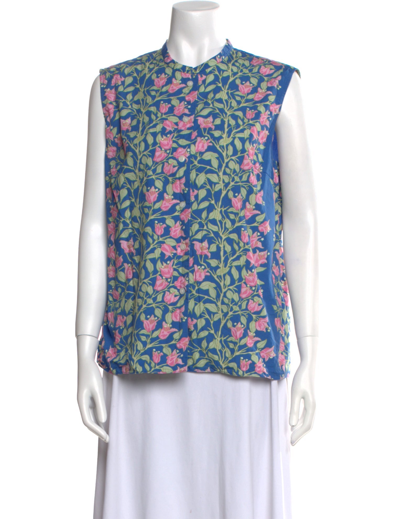 Coco Shop Floral Print Crew Neck Blouse