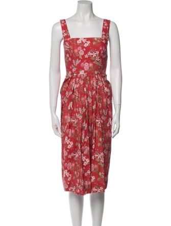 Coco Shop Floral Print Midi Length Dress