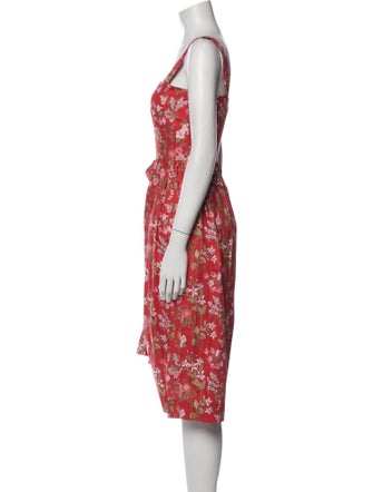 Coco Shop Floral Print Midi Length Dress