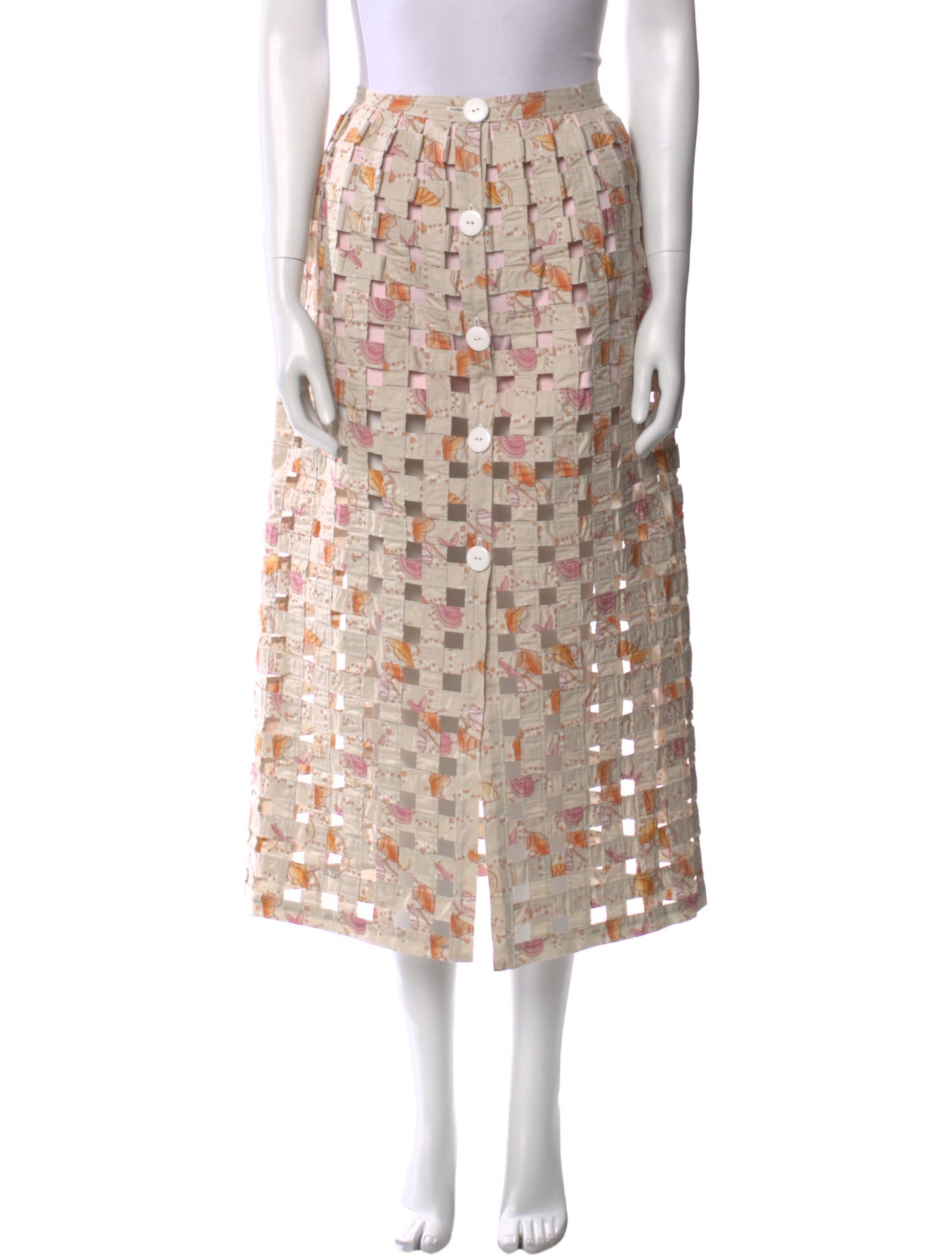 Coco Shop Printed Midi Length Skirt w/ Tags