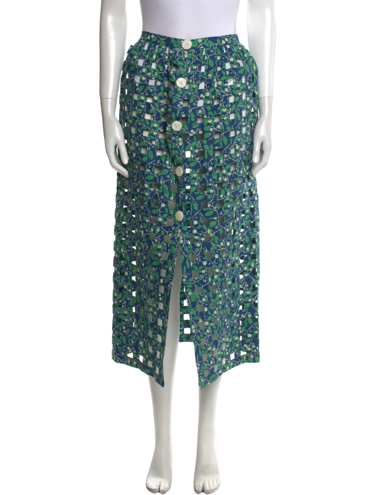 Coco Shop Floral Print Midi Length Skirt