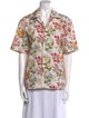 Coco Shop Floral Print Short Sleeve Button-Up Top