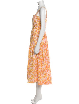 Coco Shop Floral Print Midi Length Dress