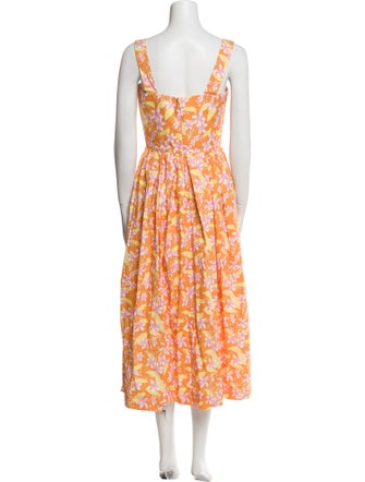 Coco Shop Floral Print Midi Length Dress