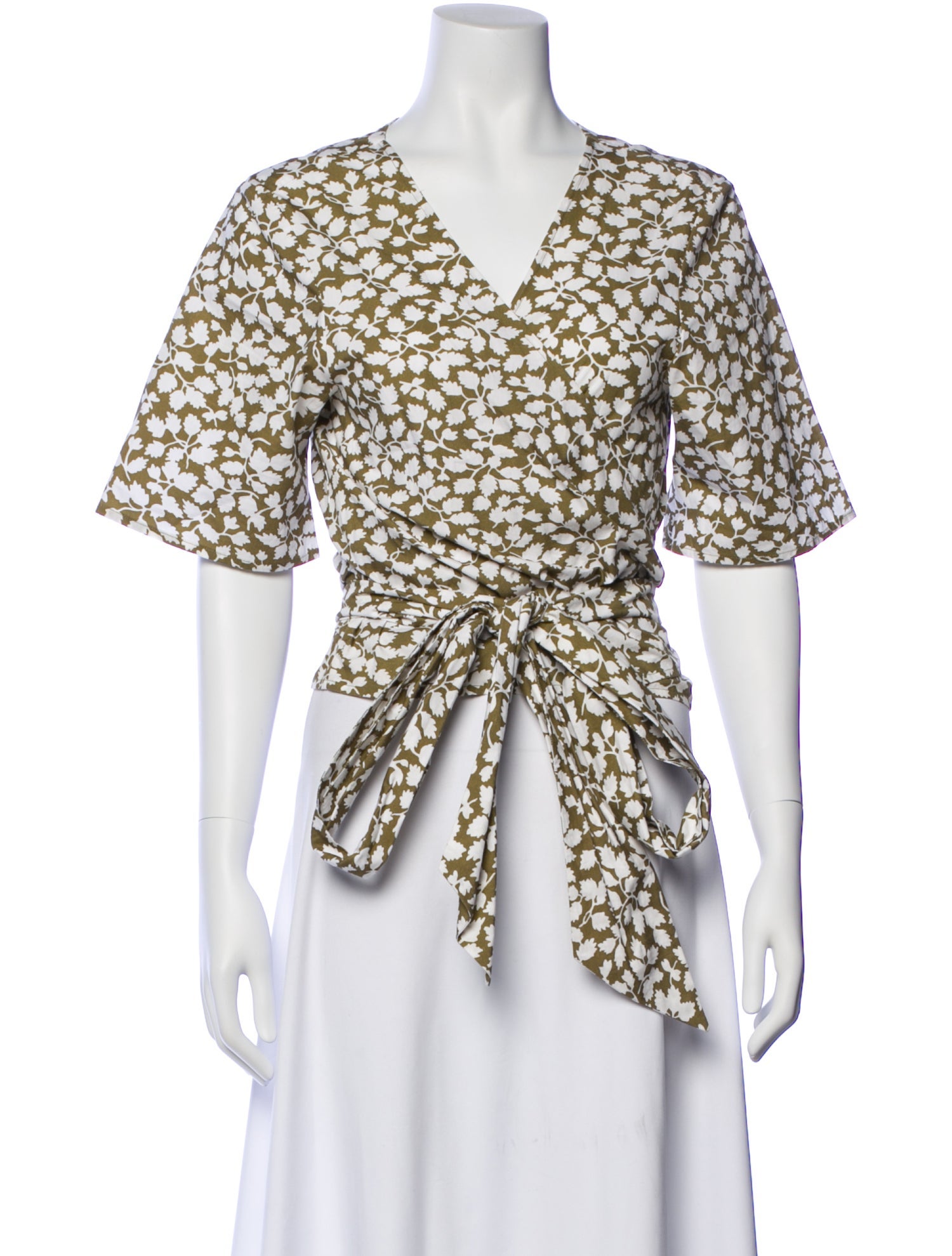 Coco Shop Floral Print V-Neck Blouse