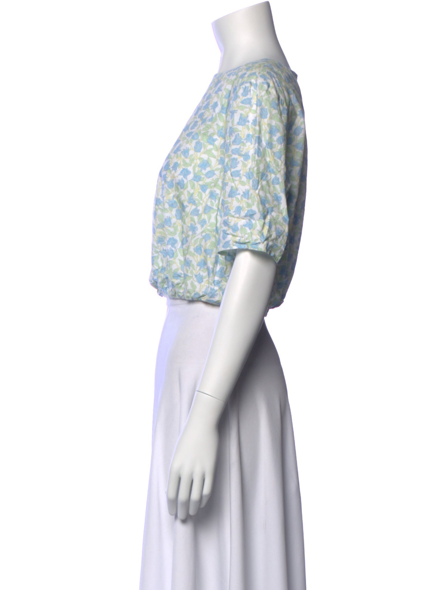 Coco Shop Floral Print Bateau Neckline Crop Top