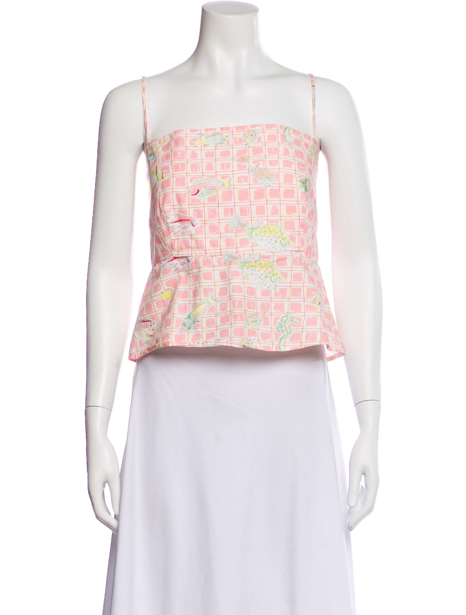 Coco Shop Printed Square Neckline Top