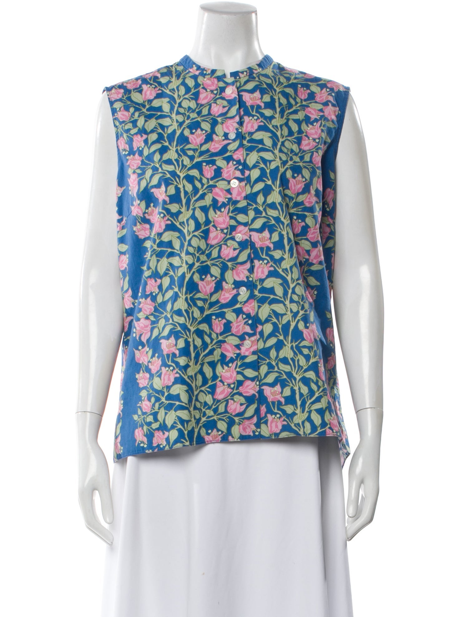 Coco Shop Floral Print Sleeveless Blouse
