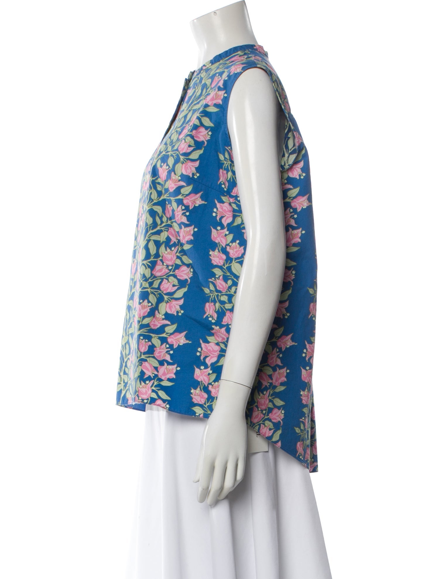 Coco Shop Floral Print Sleeveless Blouse