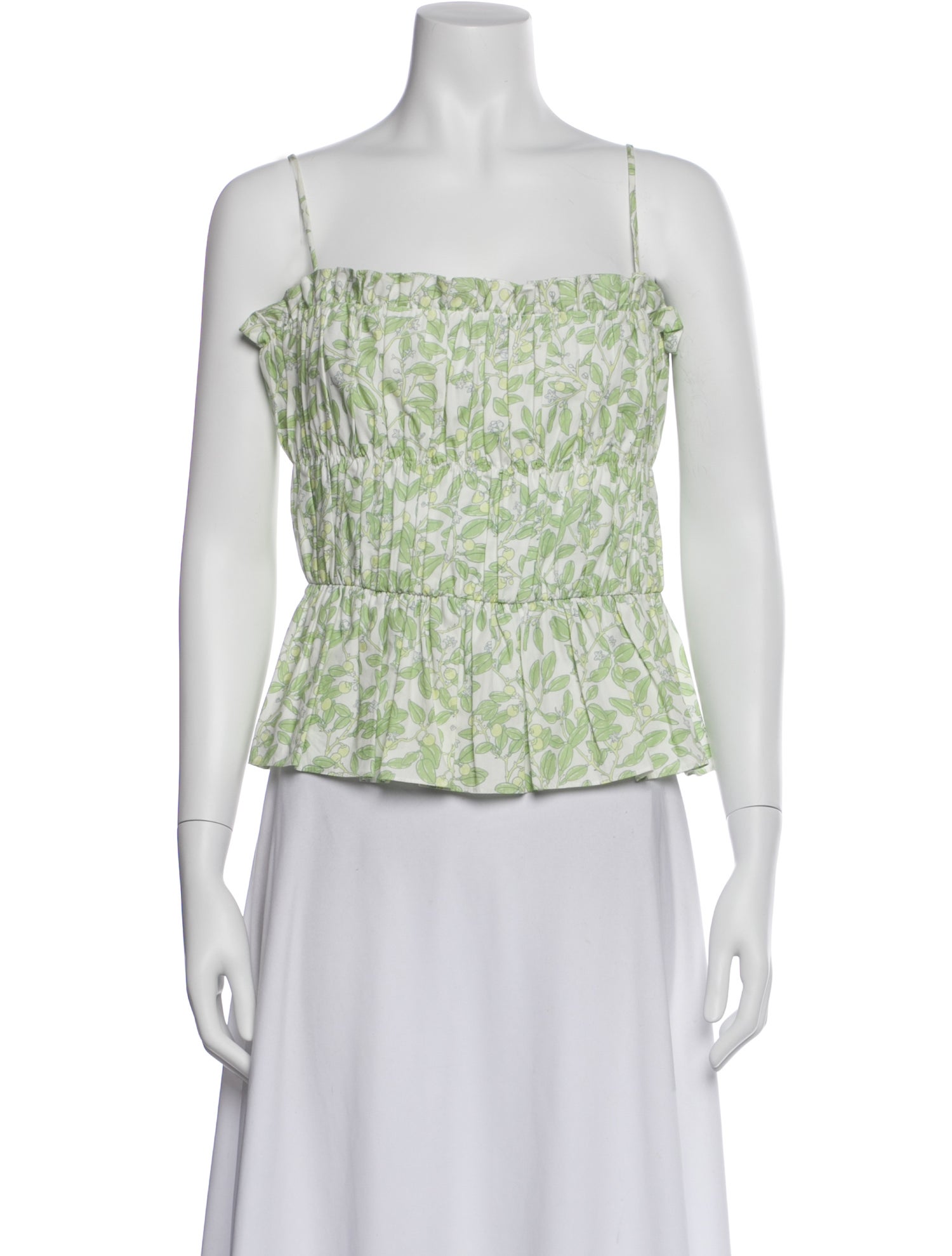 Coco Shop Floral Print Square Neckline Crop Top