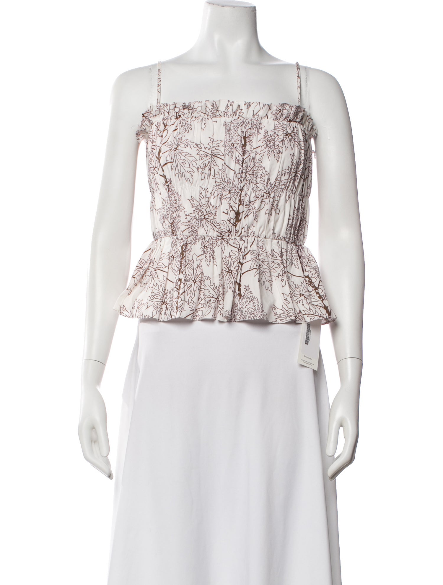 Coco Shop Floral Print Square Neckline Crop Top