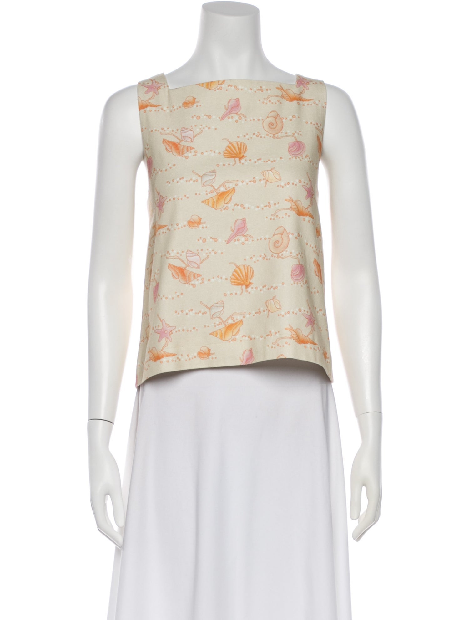 Coco Shop Printed Square Neckline Top w/ Tags
