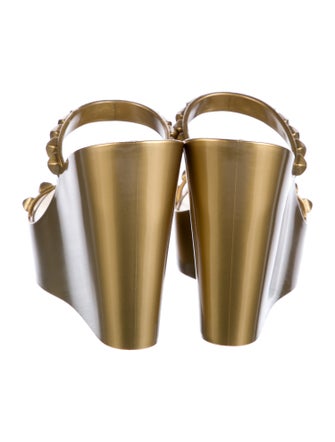 Carmen Sol Leather Studded Accents Slides