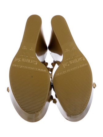 Carmen Sol Leather Studded Accents Slides