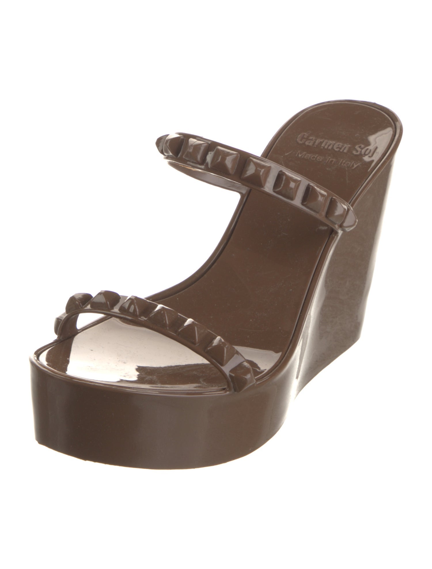 Carmen Sol Rubber Studded Accents Slides