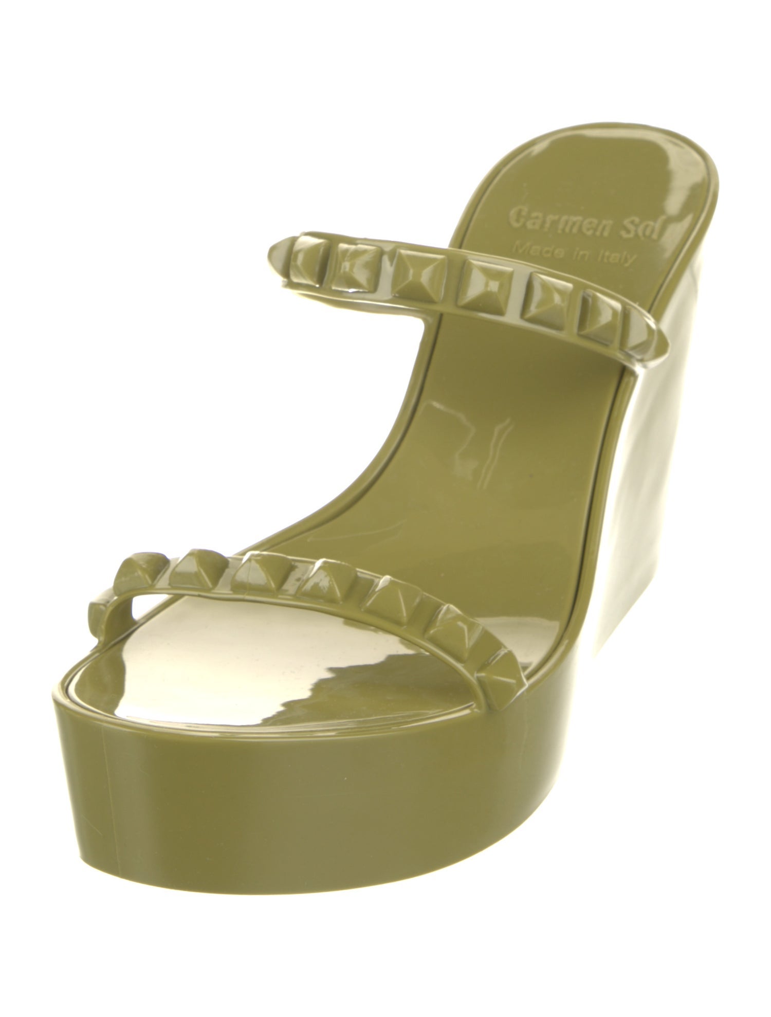 Carmen Sol Rubber Studded Accents Slides w/ Tags