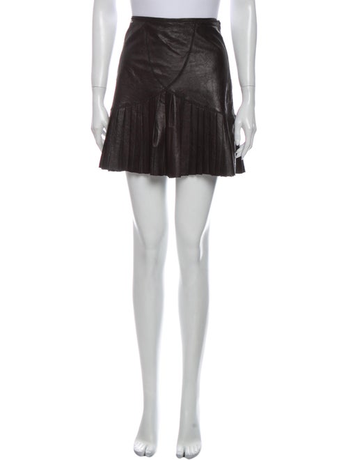 Catherine Malandrino Lamb Leather Mini Skirt Black
