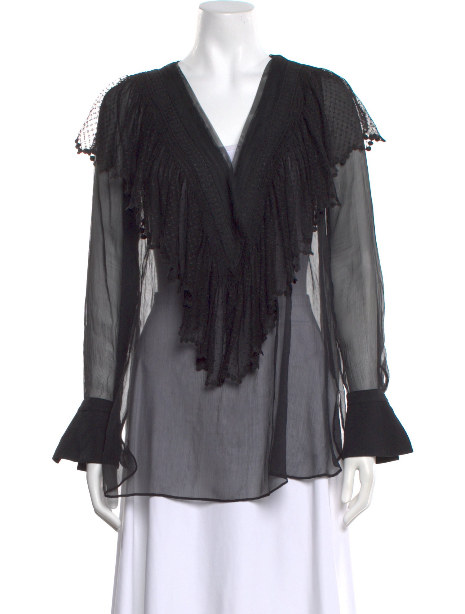 Catherine Malandrino Silk V-Neck Blouse