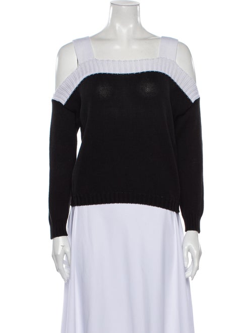 Cotton by Cashmere Square Neckline Sweater Black
