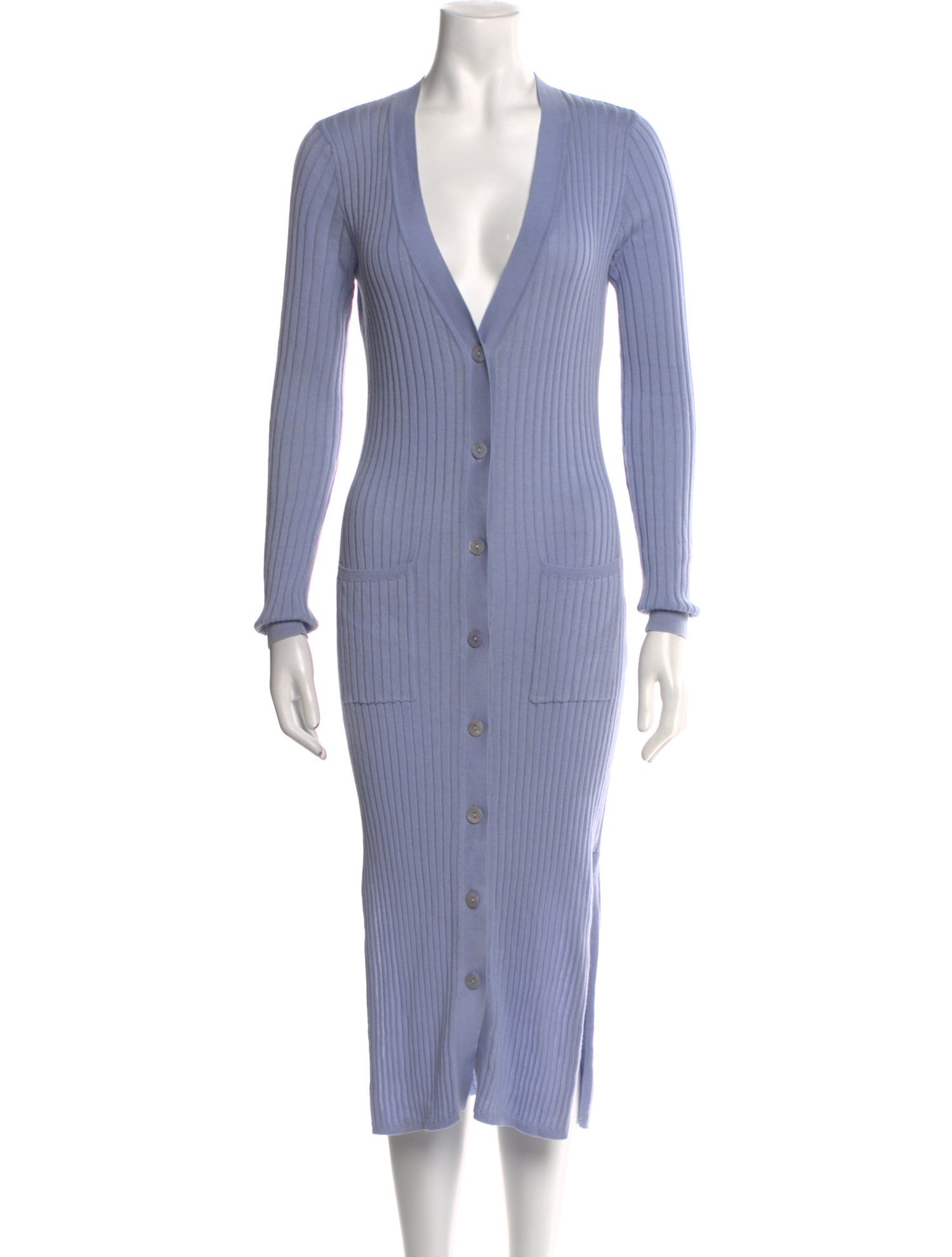 Cotton by Cashmere V-Neck Knee-Length Dress