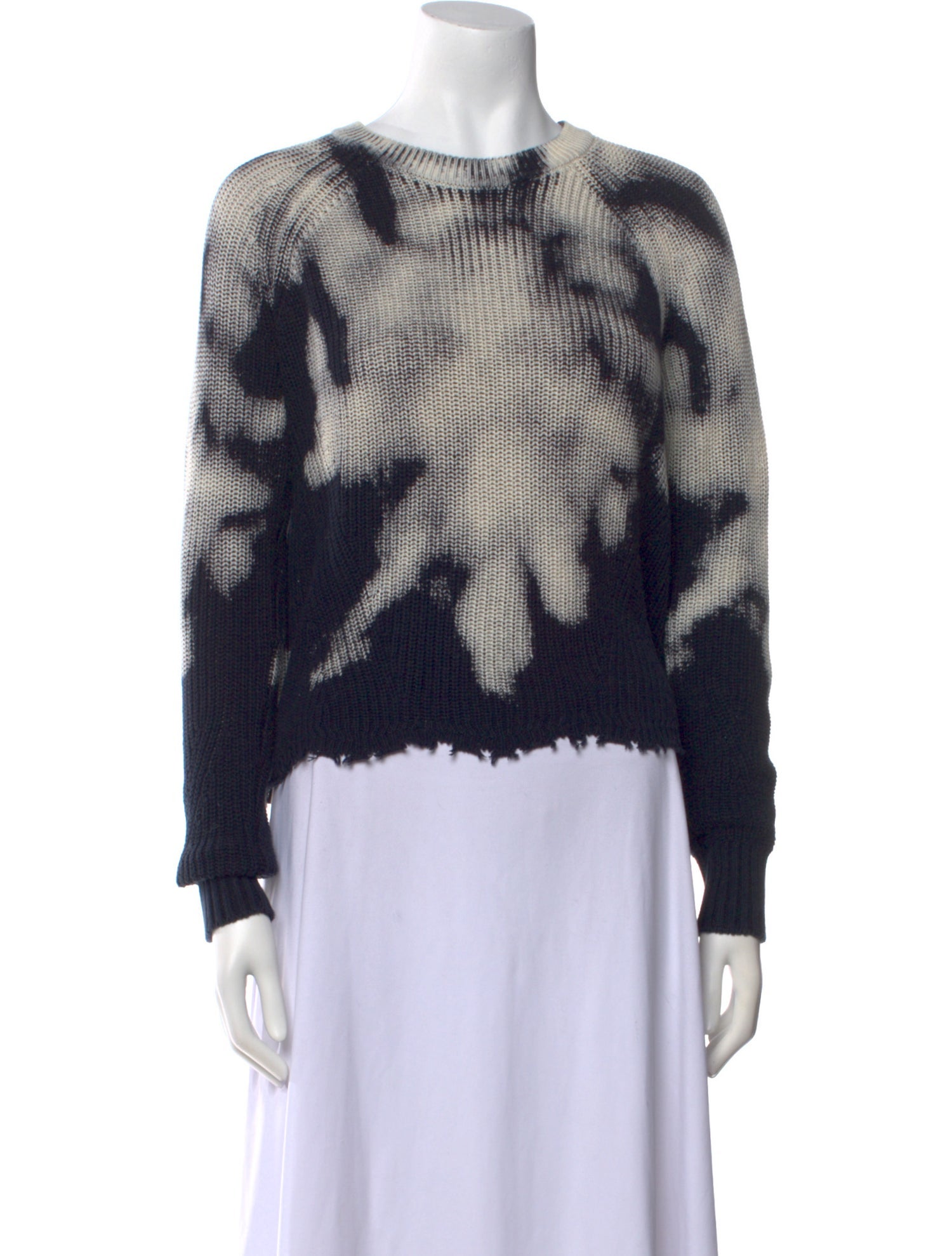 Cotton by Cashmere Printed Crew Neck Sweater