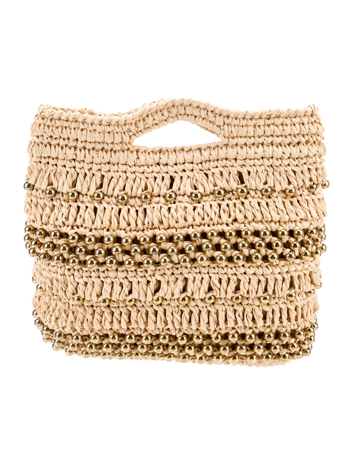 Caterina Bertini Raffia Top Handle Bag