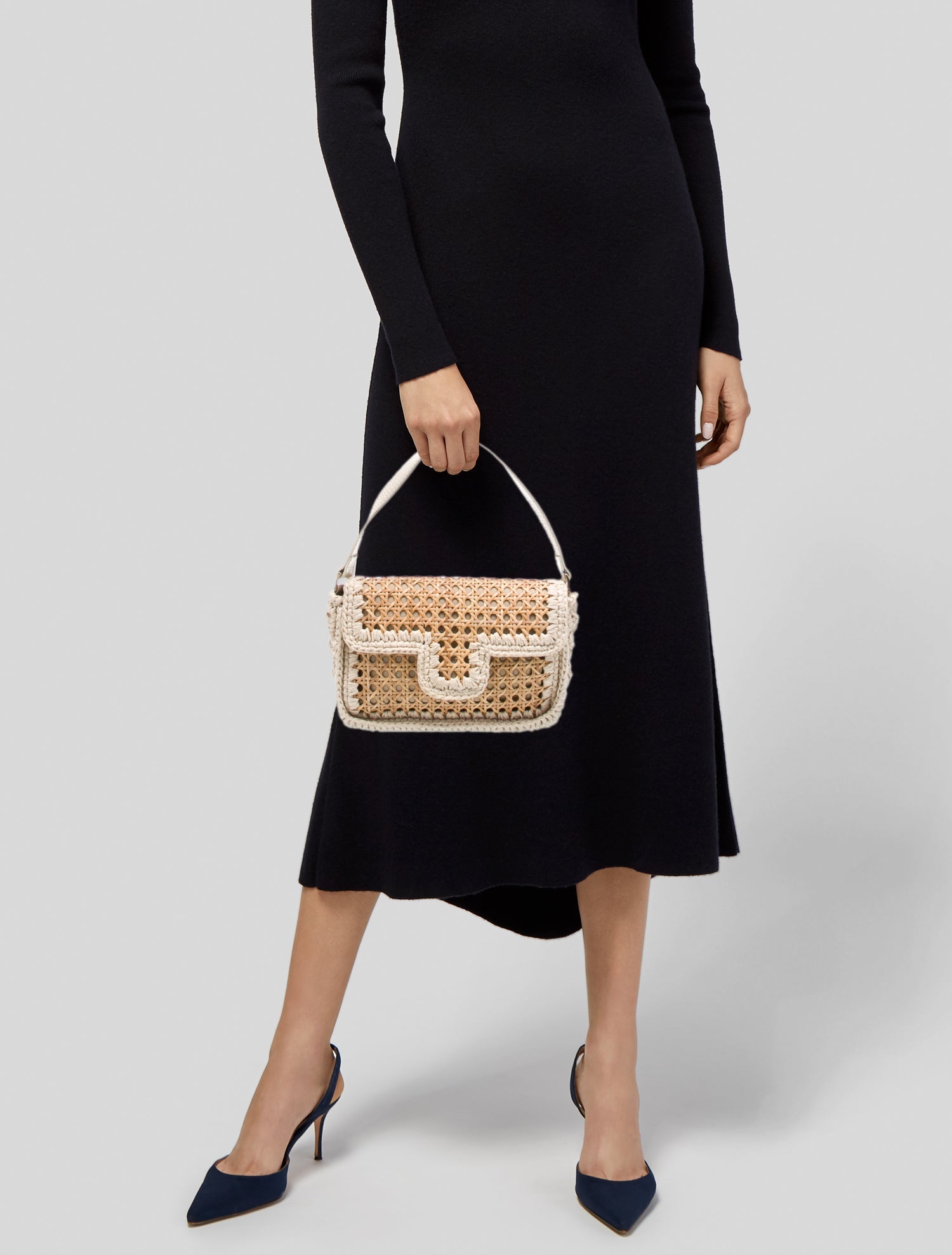 Caterina Bertini Raffia Shoulder Bag