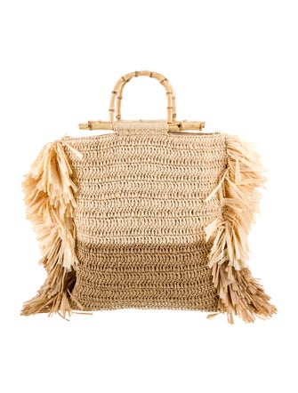 Caterina Bertini Raffia Top Handle Bag