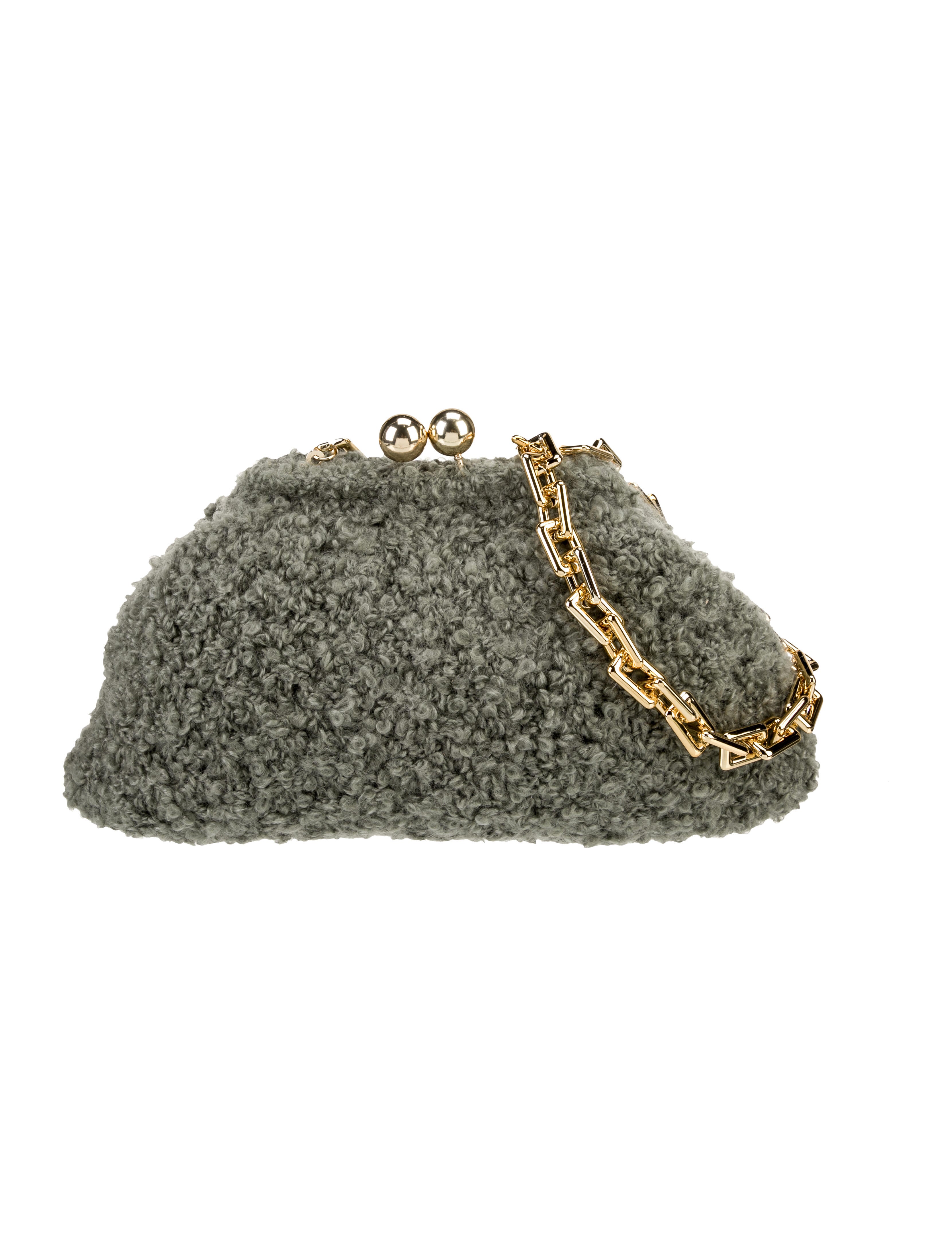 Caterina Bertini Shearling Evening Bag