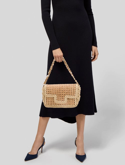 Caterina Bertini Wicker Shoulder Bag