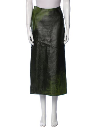 Chet Lo Leather Midi Length Skirt