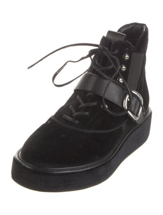 Coach x Tabitha Simmons Velvet Lace-Up Boots