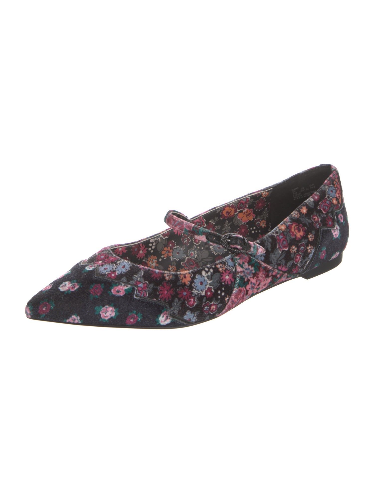 Coach x Tabitha Simmons Velvet Floral Print Mary Jane Flats