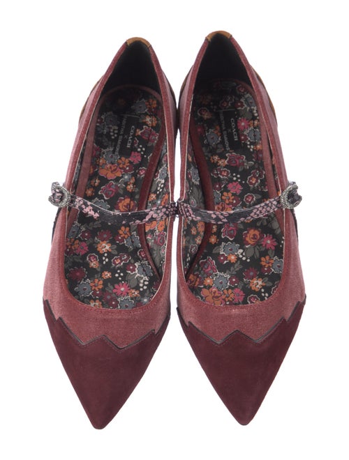 Coach x Tabitha Simmons Suede Animal Print Mary Jane Flats