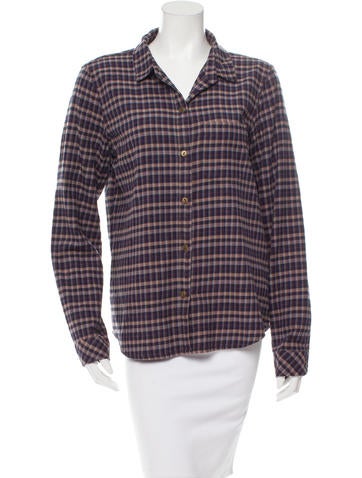 Current/Elliott Flannel Button-Up Top