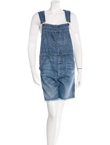Current/Elliott Sleeveless Denim Overalls