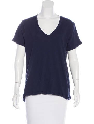 Current/Elliott Distressed V-Neck T-Shirt