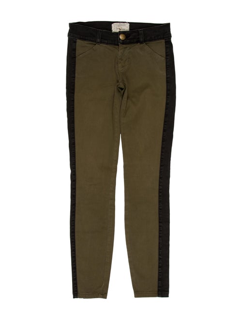 Current/Elliott The Rider Low-Rise Jeans green