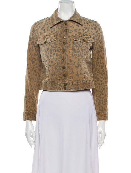 Current/Elliott Animal Print Denim Jacket Denim