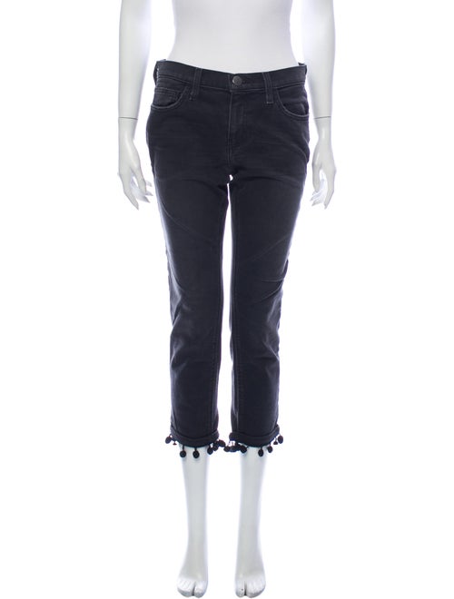 Current/Elliott Mid-Rise Straight Leg Jeans Black