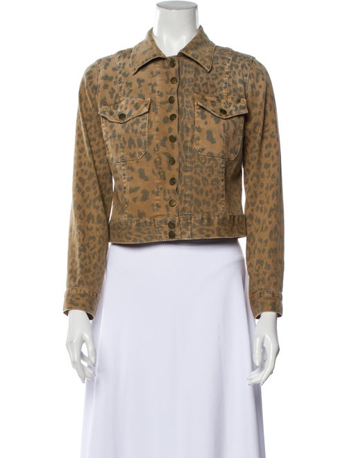 Current/Elliott Animal Print Denim Jacket Denim