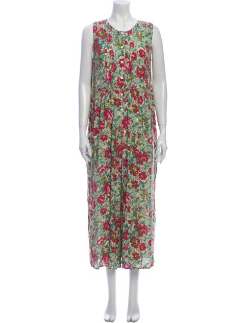 Current/Elliott Floral Print Crew Neck Jumpsuit Gr